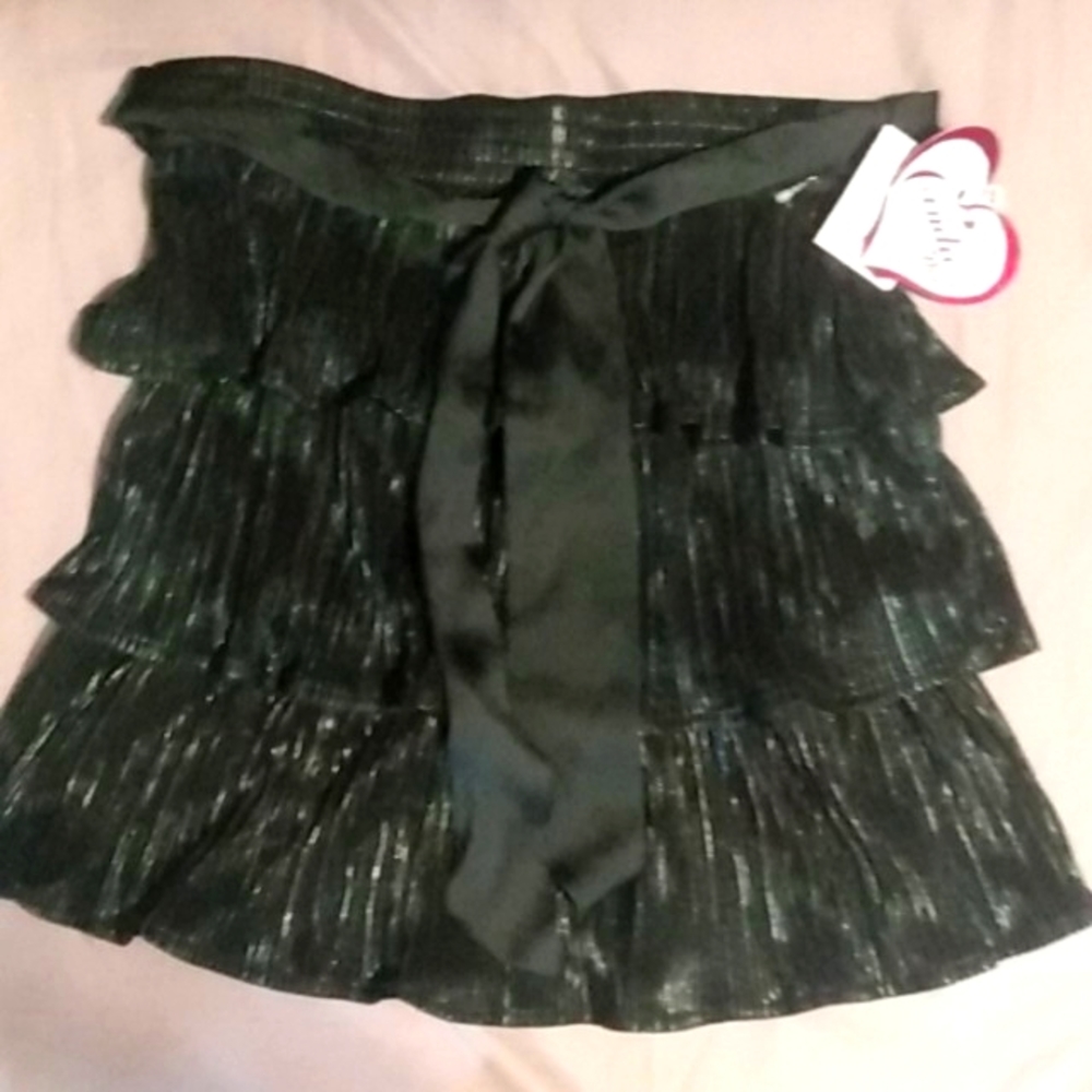 Candie's Girl 3 tier black tie Skirt